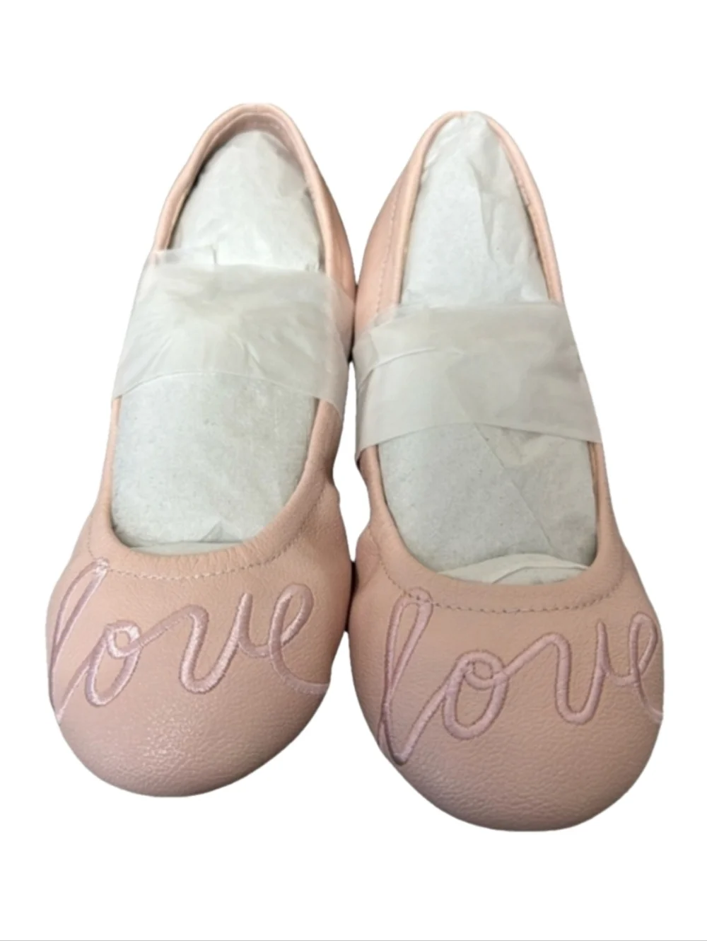 NIB Pink Embroidered LOVE Ballet Flats By Ellen Degeneres 12 Toddler Girls